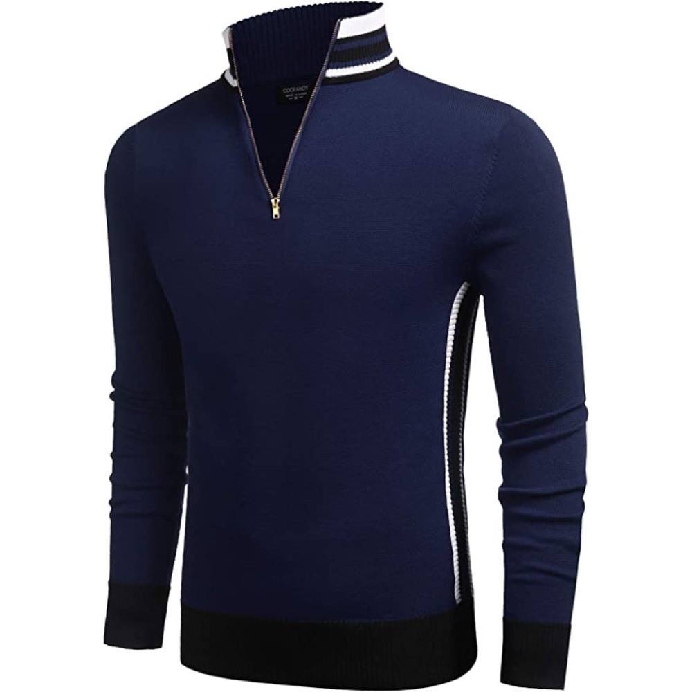Mens New Turtleneck Collar Long Sleeve Sweater Multiple Sizes